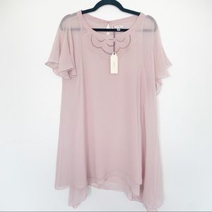 NWT Sophie Max Pink Flowy Shift Dress L